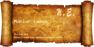 Mahler Emese névjegykártya